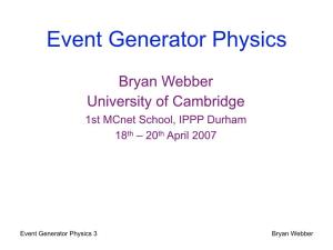 Event Generator Physics