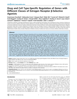 Drug and Cell Type-Specific Regulation of Genes with Different Classes of Estrogen Receptor B-Selective Agonists