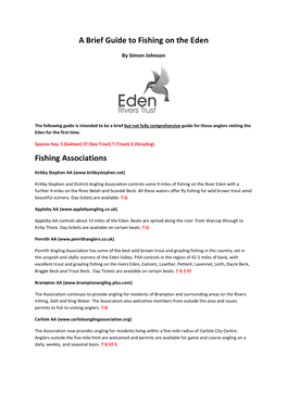 A Brief Guide to Fishing on the Eden Fishing Associations