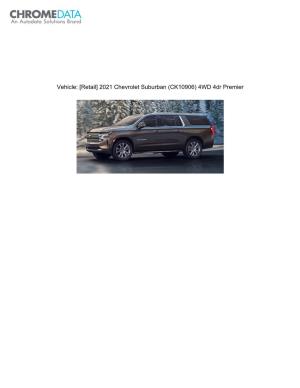 [Retail] 2021 Chevrolet Suburban (CK10906) 4WD 4Dr Premier Table of Contents