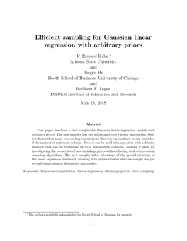 Efficient Sampling for Gaussian Linear Regression with Arbitrary Priors