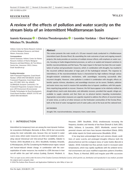 A Review of the Effects of Pollution and Water Scarcity on the Stream Biota of an Intermittent Mediterranean Basin