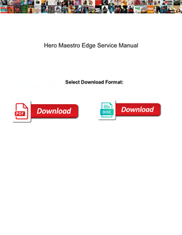 Hero Maestro Edge Service Manual