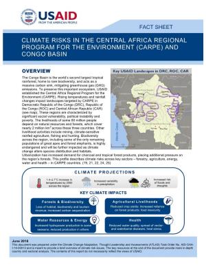 Climate Risks in the Central Africa Regional Program for the Environment (Carpe) And