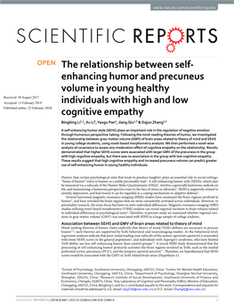 The Relationship Between Self-Enhancing Humor And