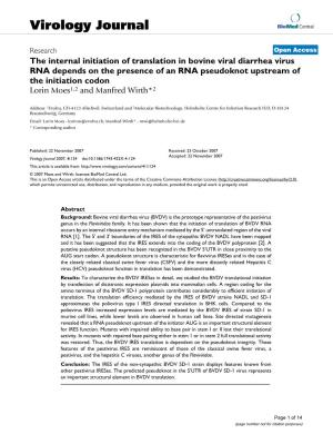 Virology Journal Biomed Central