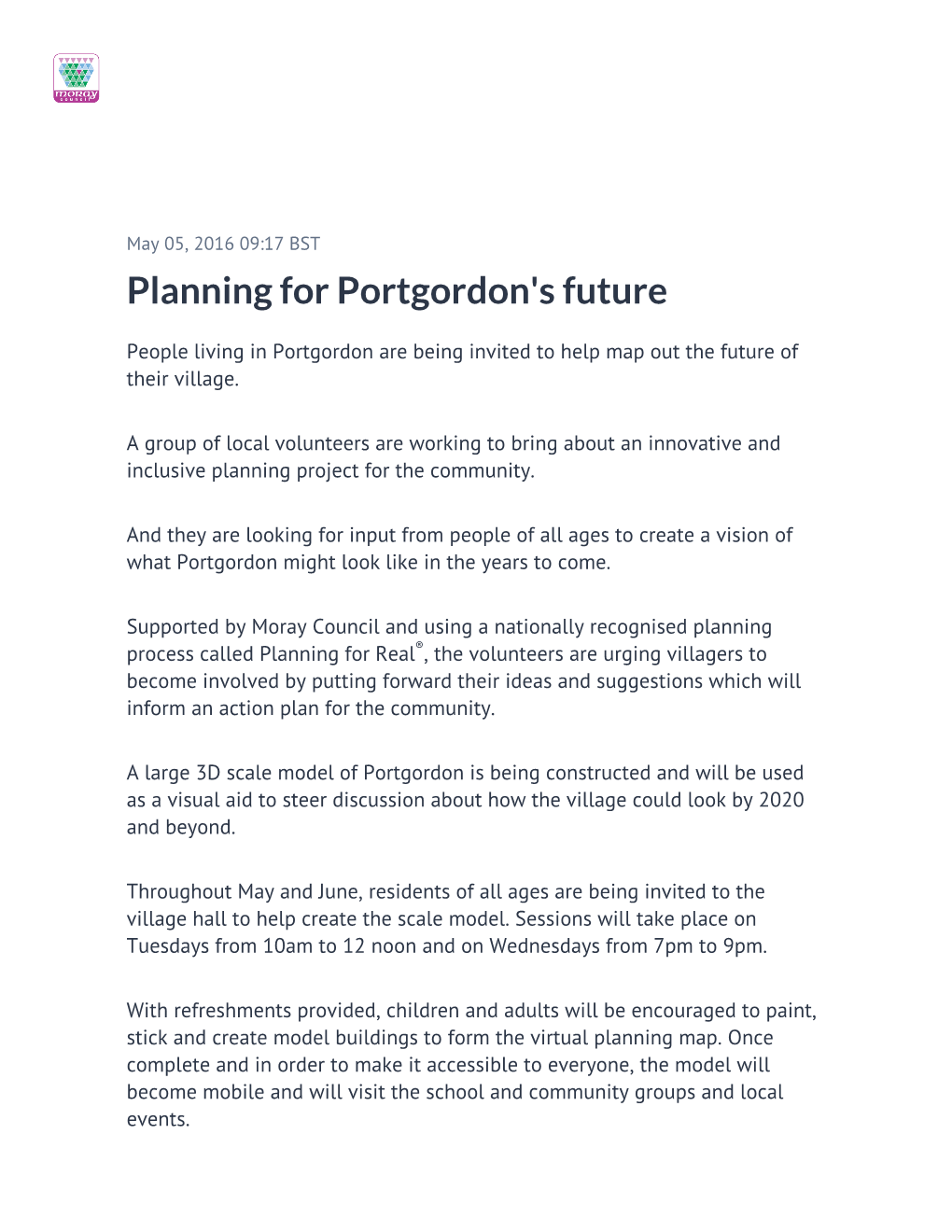 Planning for Portgordon's Future