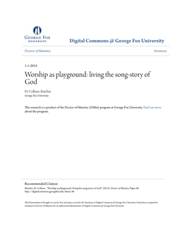 Worship As Playground: Living the Song-Story of God H