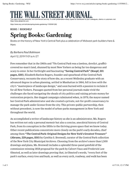 Spring Books: Gardening - WSJ
