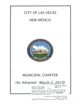 City of Las Vegas New Mexico Municipal Charter