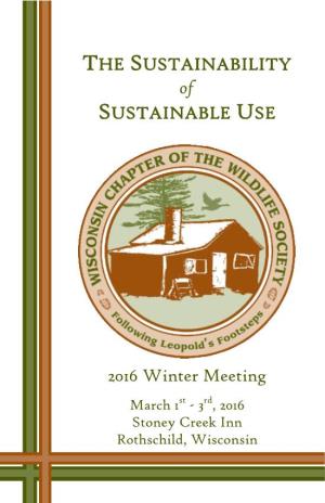 2016 Winter Meeting the SUSTAINABILITY SUSTAINABLE