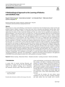 A Methodological Approach to the Learning of Robotics with EDUROSC-Kids