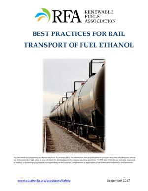 Best Practices for Rail Transport of Fuel Ethanol