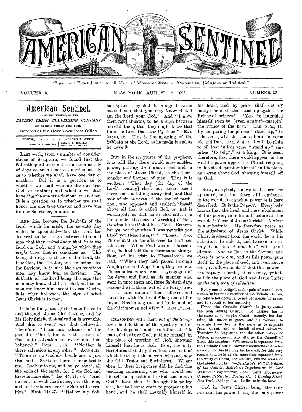 American Sentinel for 1893