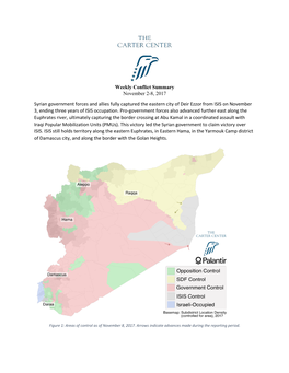Weekly Conflict Summary November 2-8, 2017 Syrian Government Forces