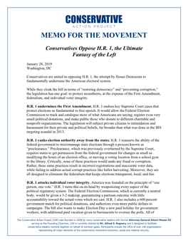 Conservative Action Project (CAP) Was Founded in 2008 by Many Conservative Leaders with Former Attorney General Edwin Meese III Serving As the Founding Chairman