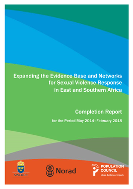 Expanding the Evidence Base and Networks for Sexual Violence Response in East and Southern Africa