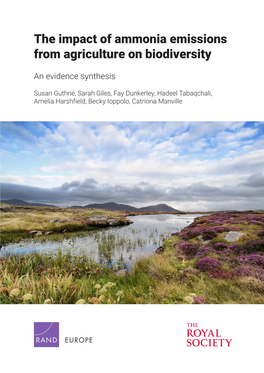 Impact of Ammonia Emissions from Agriculture on Biodiversity