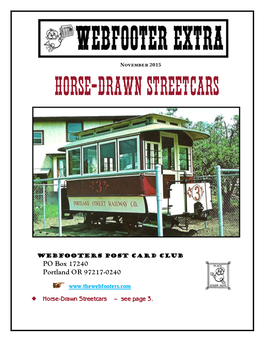 November 2015 Horse-Drawn Streetcars