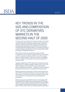 Key Trends in the Size and Composition of Otc Derivatives Markets in the Second Half of 2020