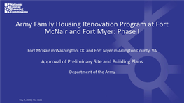 Army Family Housing Renovation Program at Forts Mcnair and Myer