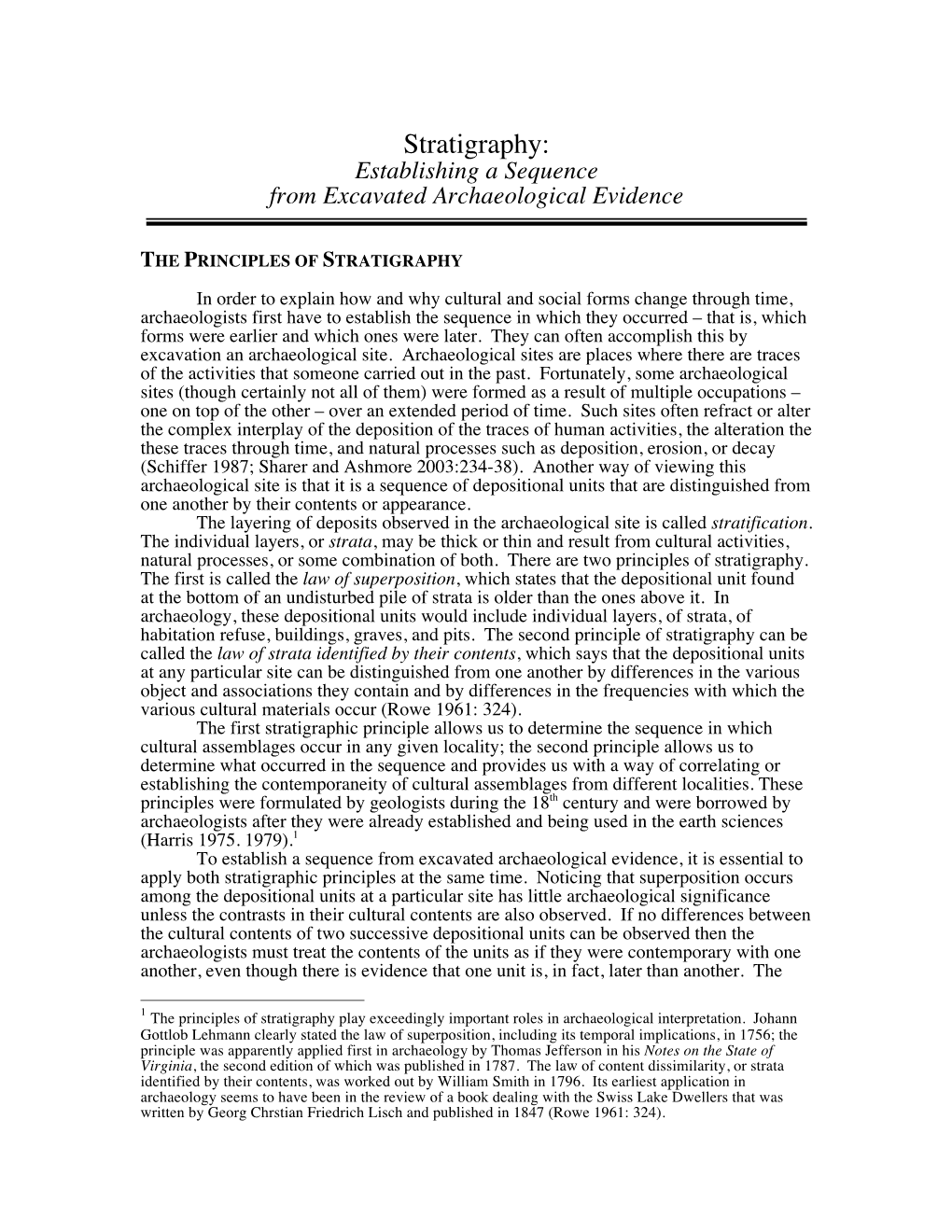 Stratigraphy: Establishing a Sequence from Excavated Archaeological Evidence