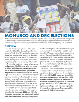 Monusco and Drc Elections