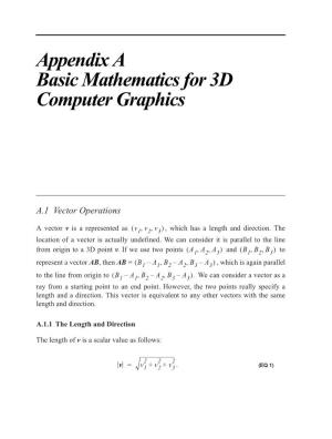 Appendix a Basic Mathematics for 3D Computer Graphics