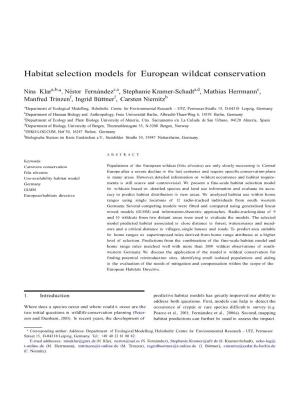 Habitat Selection Models for European Wildcat Conservation
