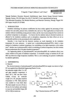 Polycarbonate (PC) Polysurfone (PSF)