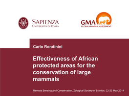 Effectiveness of African Protected Areas for the Conservation of Large Mammals