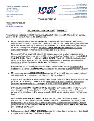 Seven from Sunday – Week 7