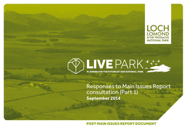 Responses to Main Issues Report Consultation (Part 1) September 2014