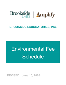 Environmental Fee Schedule