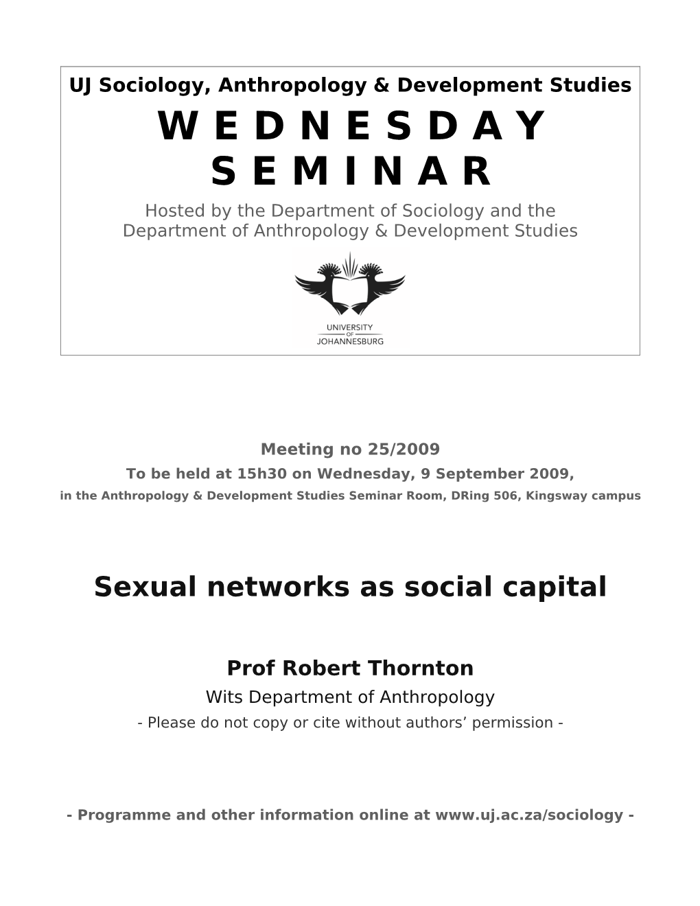 Sexual Networks As Social Capital