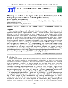 SNRU Journal of Science and Technology 1 1 ( 3) Se P T E Mbe R – De Ce Mb Er (2 0 1 9) 1 0 5  1 1 3
