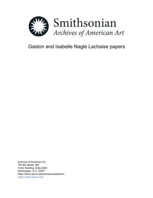 Gaston and Isabelle Nagle Lachaise Papers