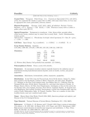 Powellite Camoo4 C 2001-2005 Mineral Data Publishing, Version 1