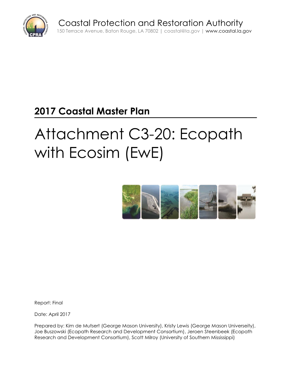 Attachment C3-20: Ecopath with Ecosim (Ewe)