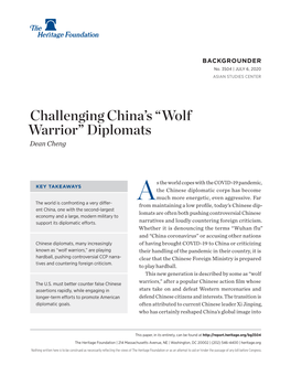 Challenging China's “Wolf Warrior” Diplomats