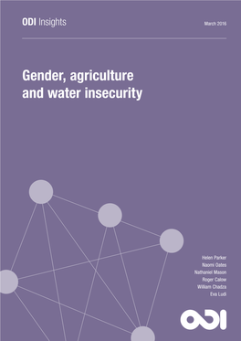 Gender, Agriculture and Water Insecurity