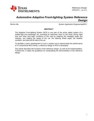 Automotive Adaptive Front-Lighting System Reference Design Renton Ma System Application Engineering/MCU
