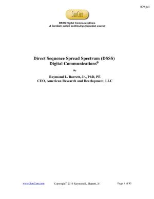 Direct Sequence Spread Spectrum (DSSS) Digital Communications