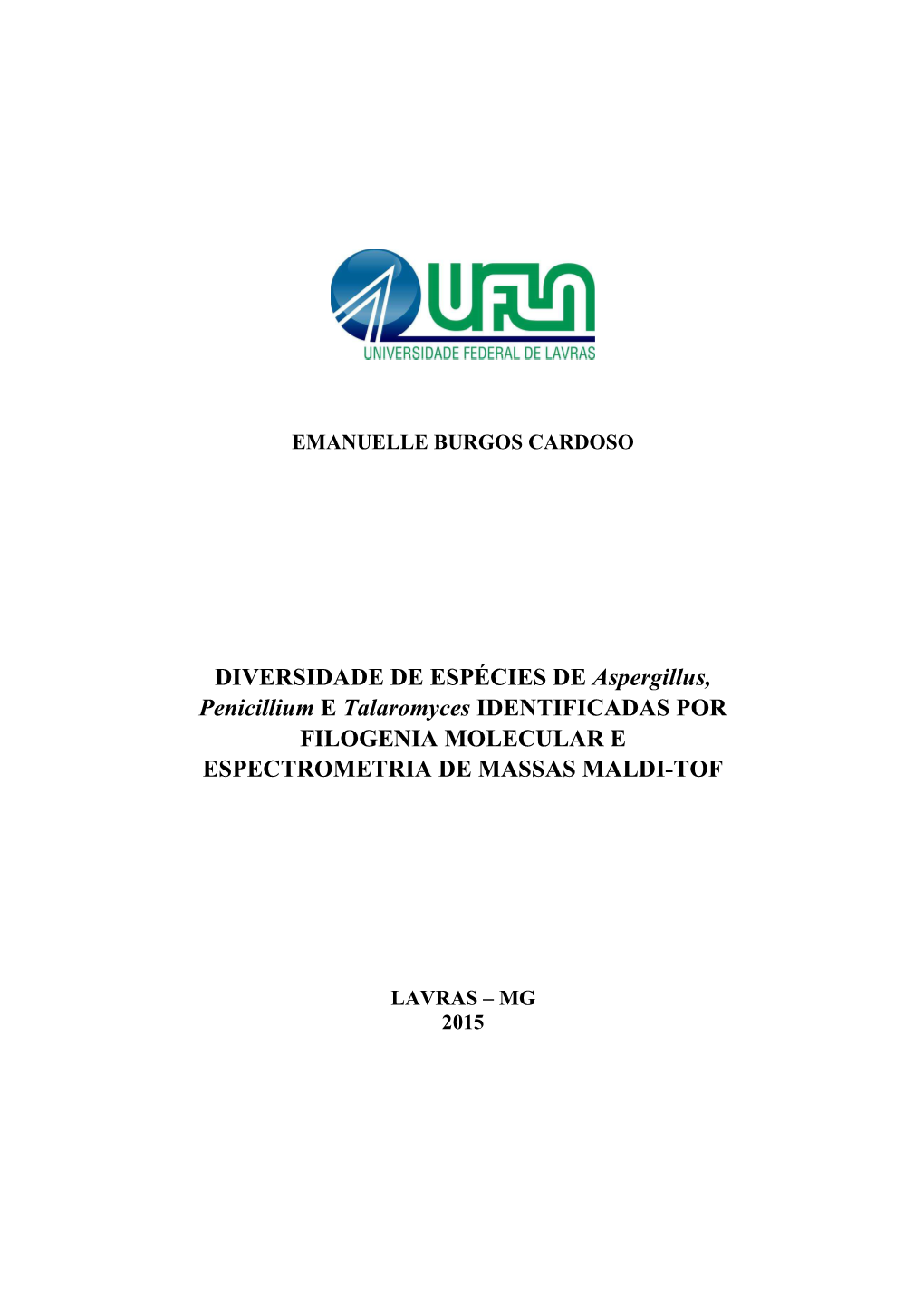 DISSERTAÇÃO Diversidade De Espécies De Aspergillus