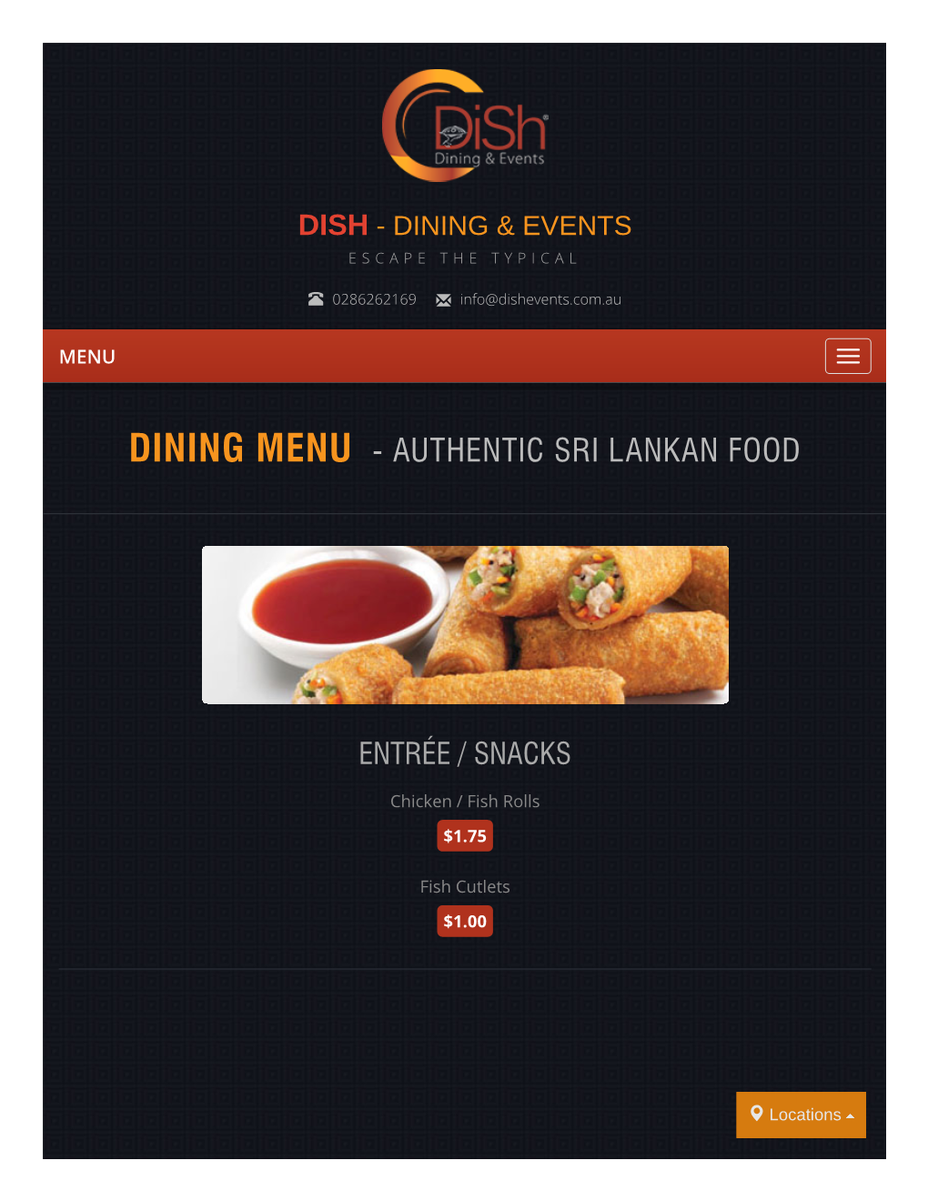 Dish - Dining & Events E S C a P E T H E T Y P I C a L