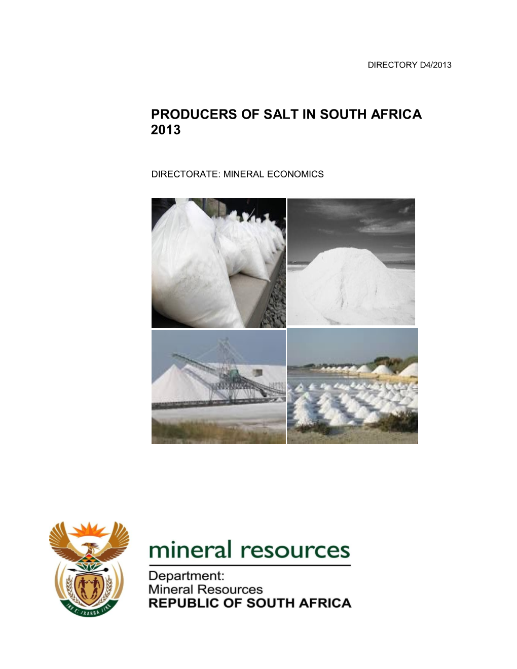 Producers of Salt in South Africa 2013