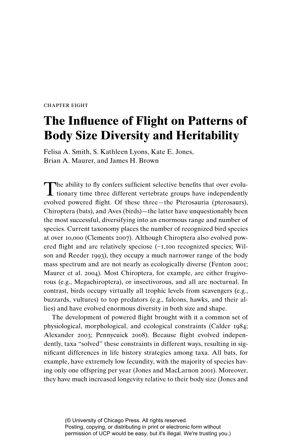 Animal Body Size: Linking Pattern and Process Across