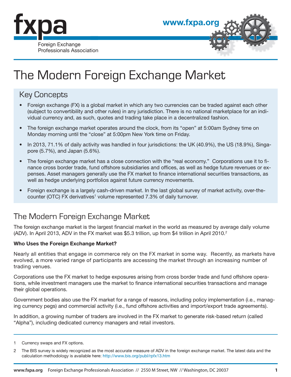 The Modern Foreign Exchange Market