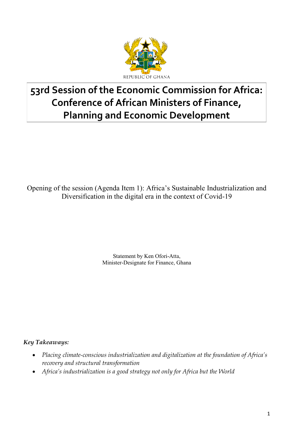 Conference of African Ministers of Finance, Planning and Economic Development
