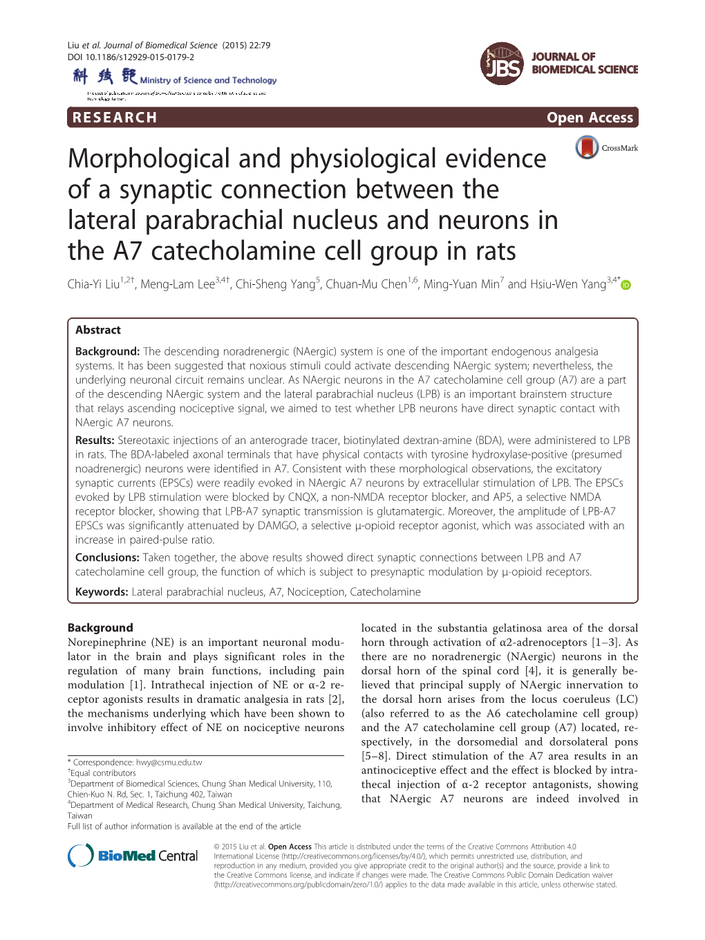 Morphological and Physiological Evidence of a Synaptic Connection